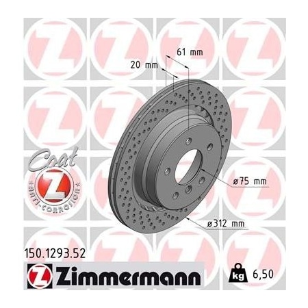 Zimmermann Brake Disc - Sport/Coated, 150129352 150129352